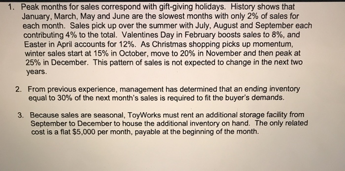 template *ending goods inventory budget* ToyWorks Ltd. is a company that manufactures
