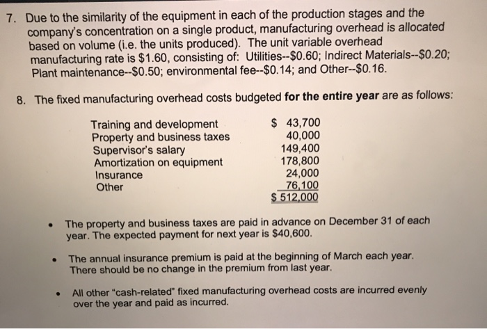 and control purposes they utilize a monthly master budget, which is usually