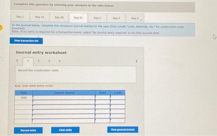 Complete this question by entering your answers in the tabs below. Calculate