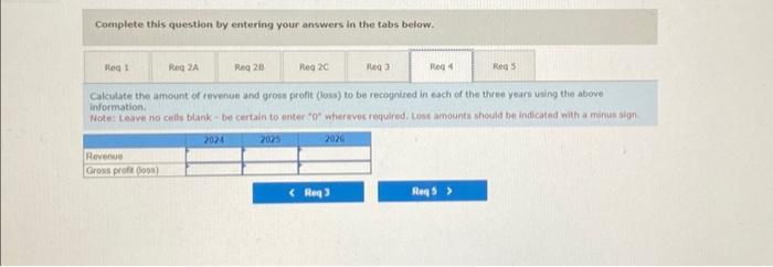 each of the three years using the above information. Hote: Leave no