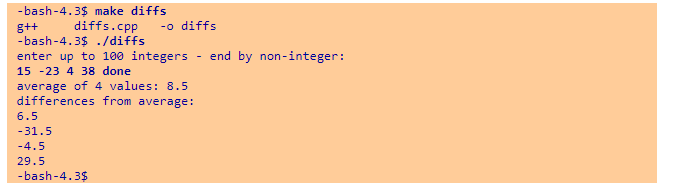 an int array named x, followed by an int named n -