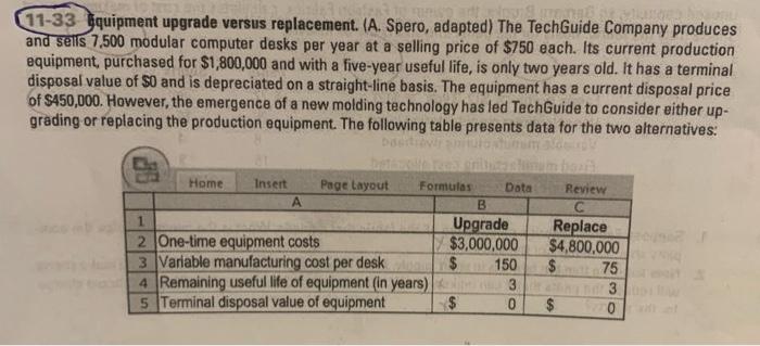  11-33 Gquipment upgrade versus replacement. (A. Spero, adapted) The TechGuide Company