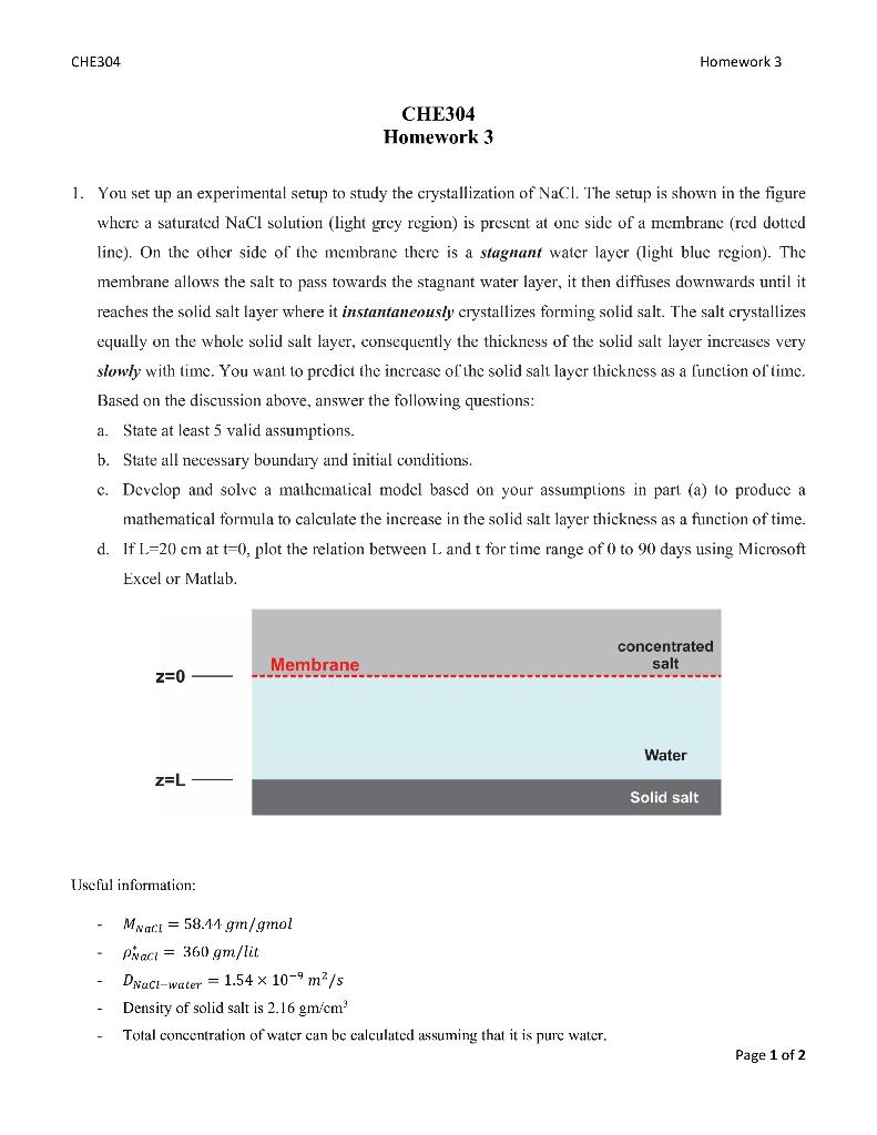 Solve using Molecular diffusion continuity equation and Flux equation 1. You set