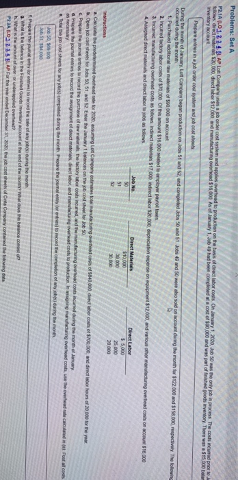  Problems: Set A P2.1A (LO1 2 3 4 9. AP Loll