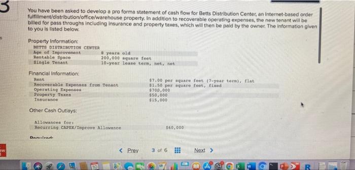  3 You have been asked to develop a pro forma statement