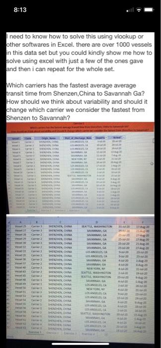 help me solve using excel please. 8:13 need to know how to