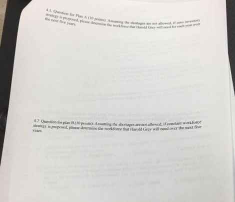 4.1. Question for Plan A (10 points Assuaming t stralegy is