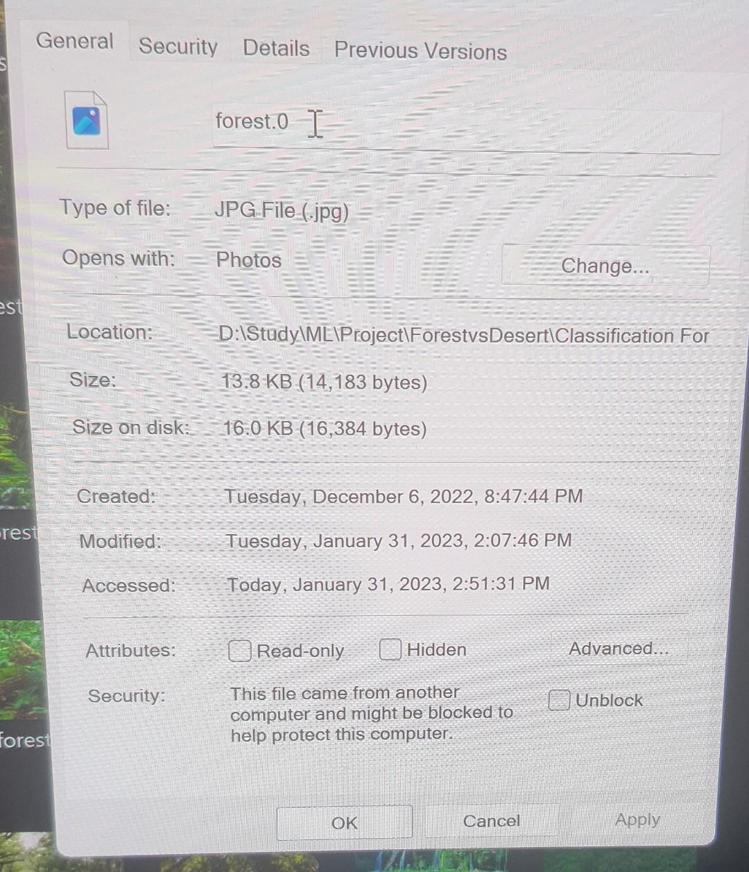 data provided with this project has the following paraters. There are two