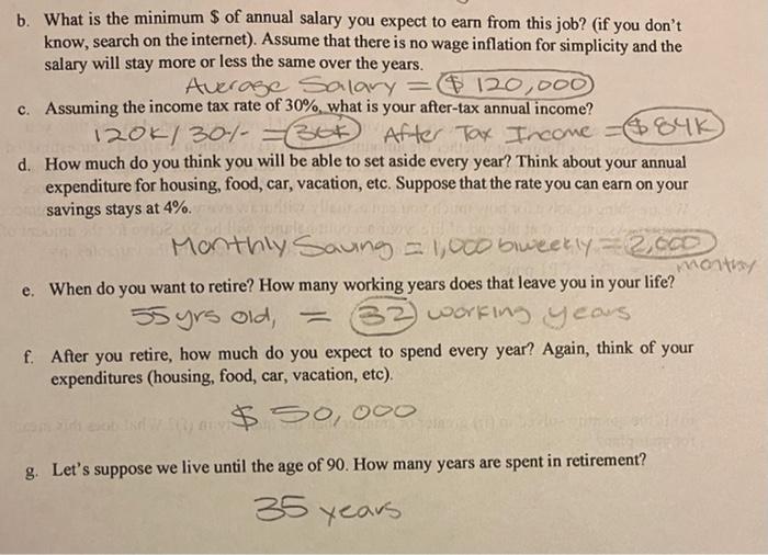 Solve question with data provided. b. What is the minimum $ of