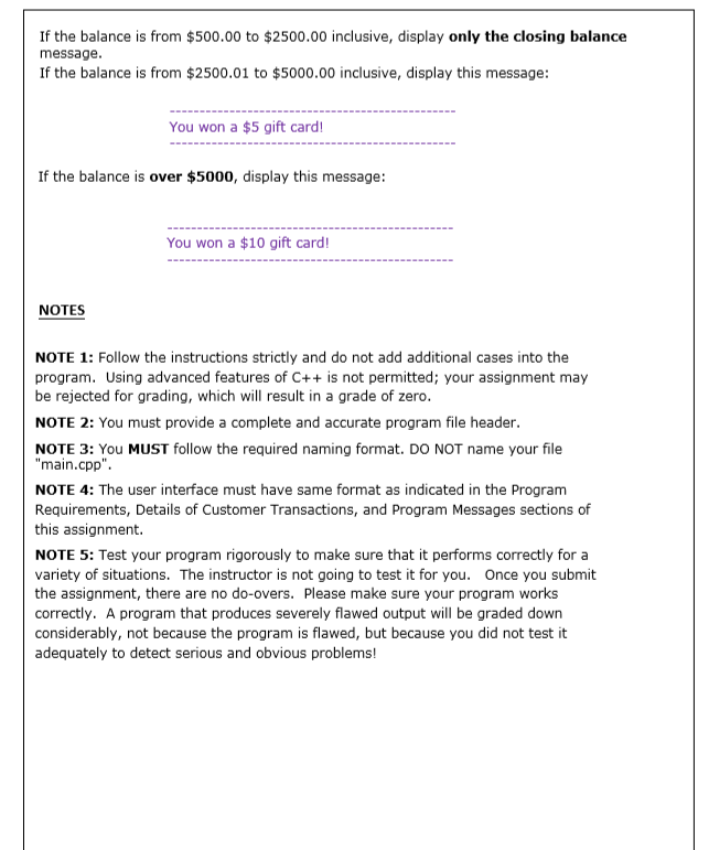 & IF CONTROL STATEMENTS) The completed Assignment must be submitted via Blackboard