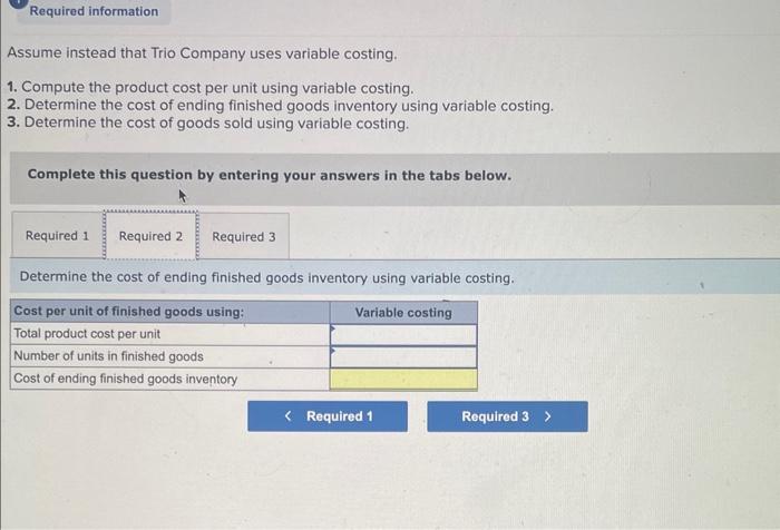 information for its first year of operations. Exercise 6-2 (Algo) Computing unit