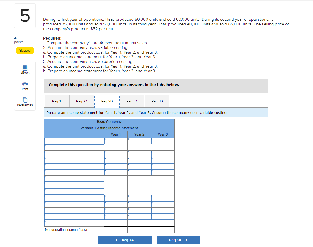 one product. The following information pertains to each of the company's first