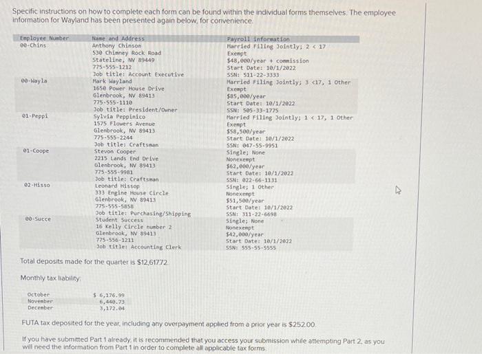 Month, Part 2) (Static) [The following information applies to the questions displayed