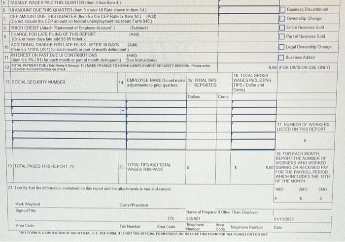 establish payroll records and to complete a month of payroll information for