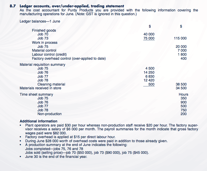 Required: (a) Prepare ledger accounts for material control, labour control, factory