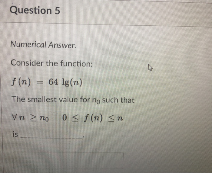 such that iS is Question 7 Numerical Answer. Consider the function: f
