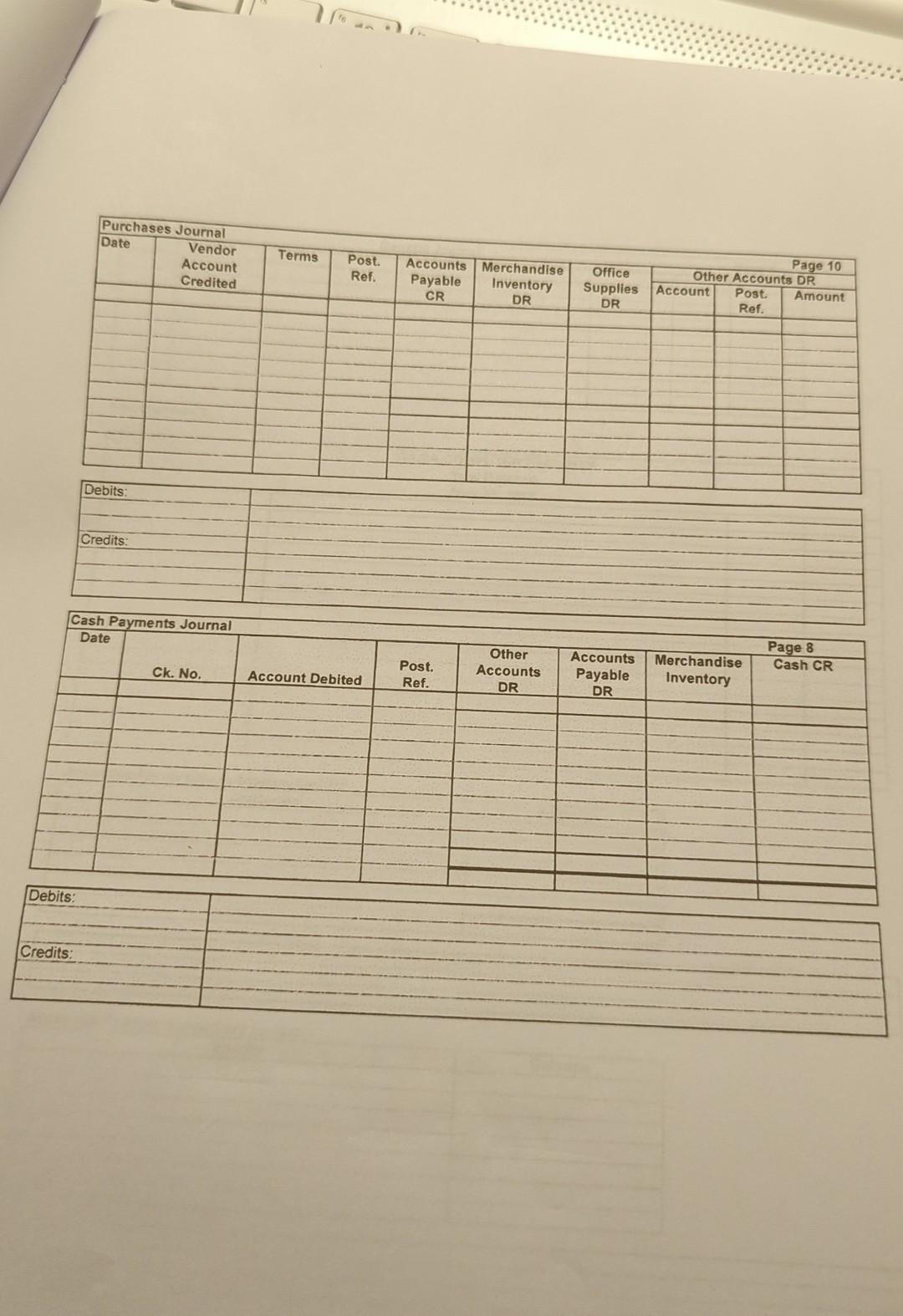 Distributing, \$0; and White 3. Enter the transactions in a sales journal