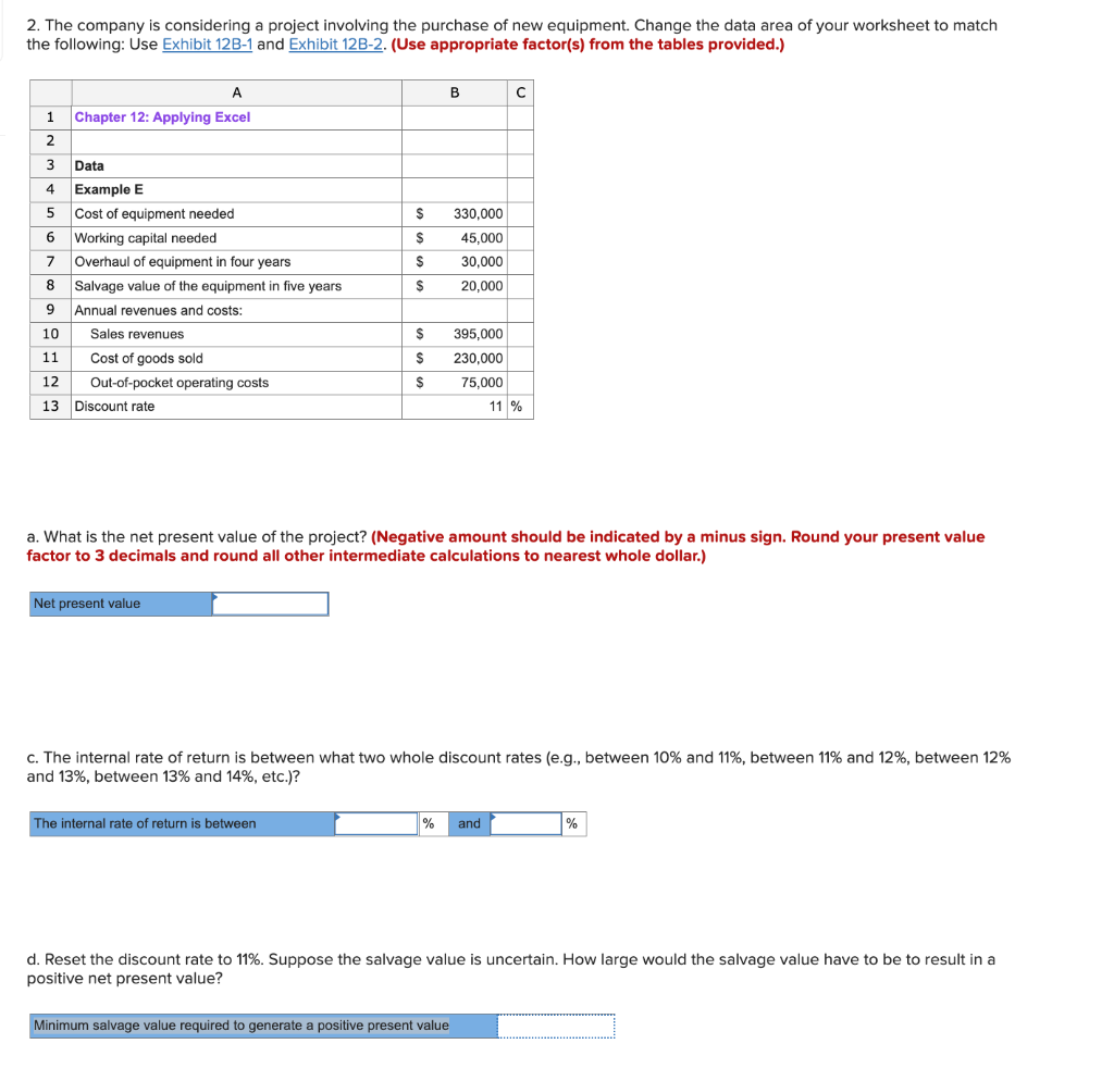 in the text. Download the Applying Excel form and enter formulas in