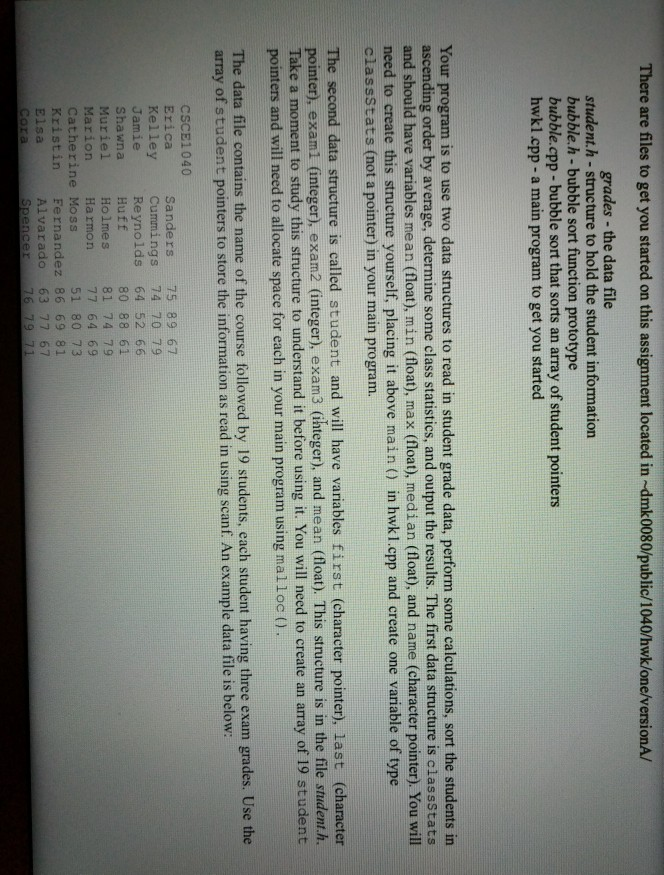  *********************************************************************** bubble.cpp #include #include "student.h" void bubble(student *array[], int size) {