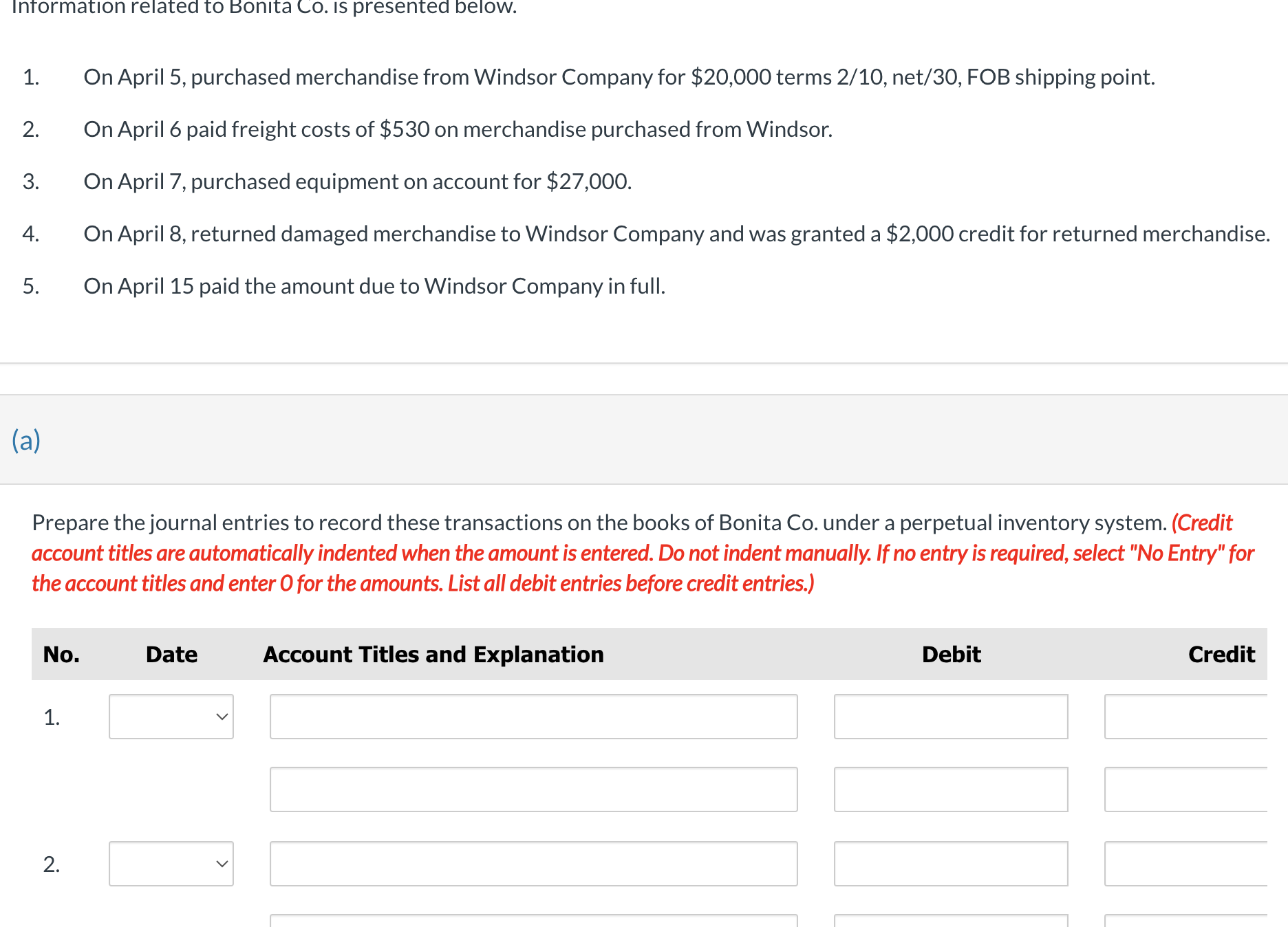 sold. Determine the missing amounts. Presented here are the components in Lily