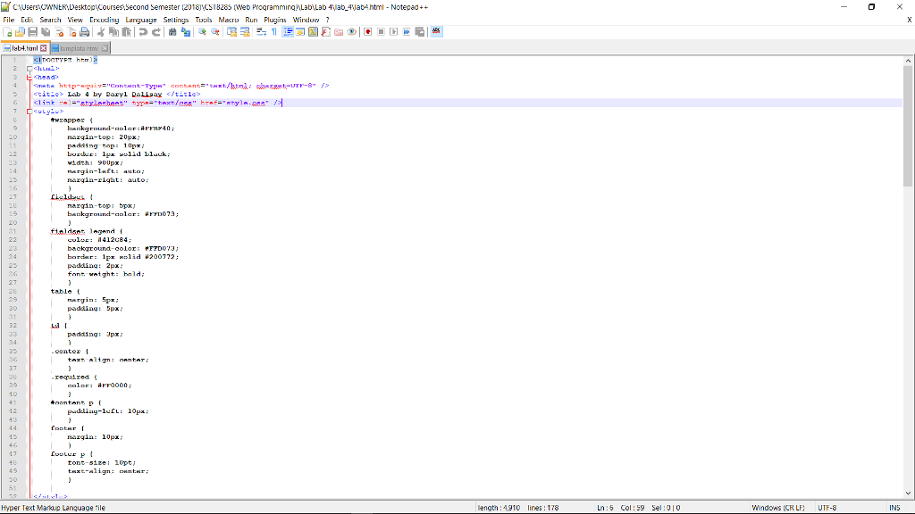 HELP! The .css file (named style.css) provided is not linking to my