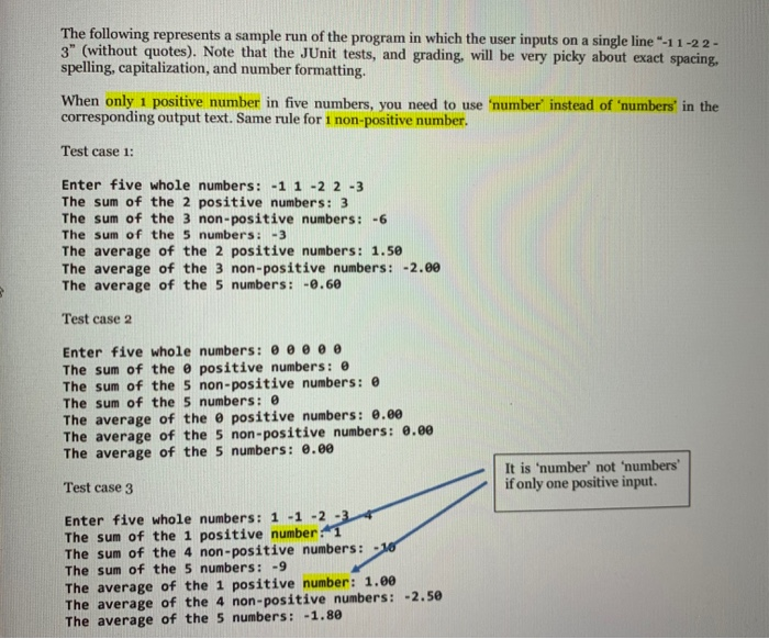 numbers from the user. The program will calculate and output the following