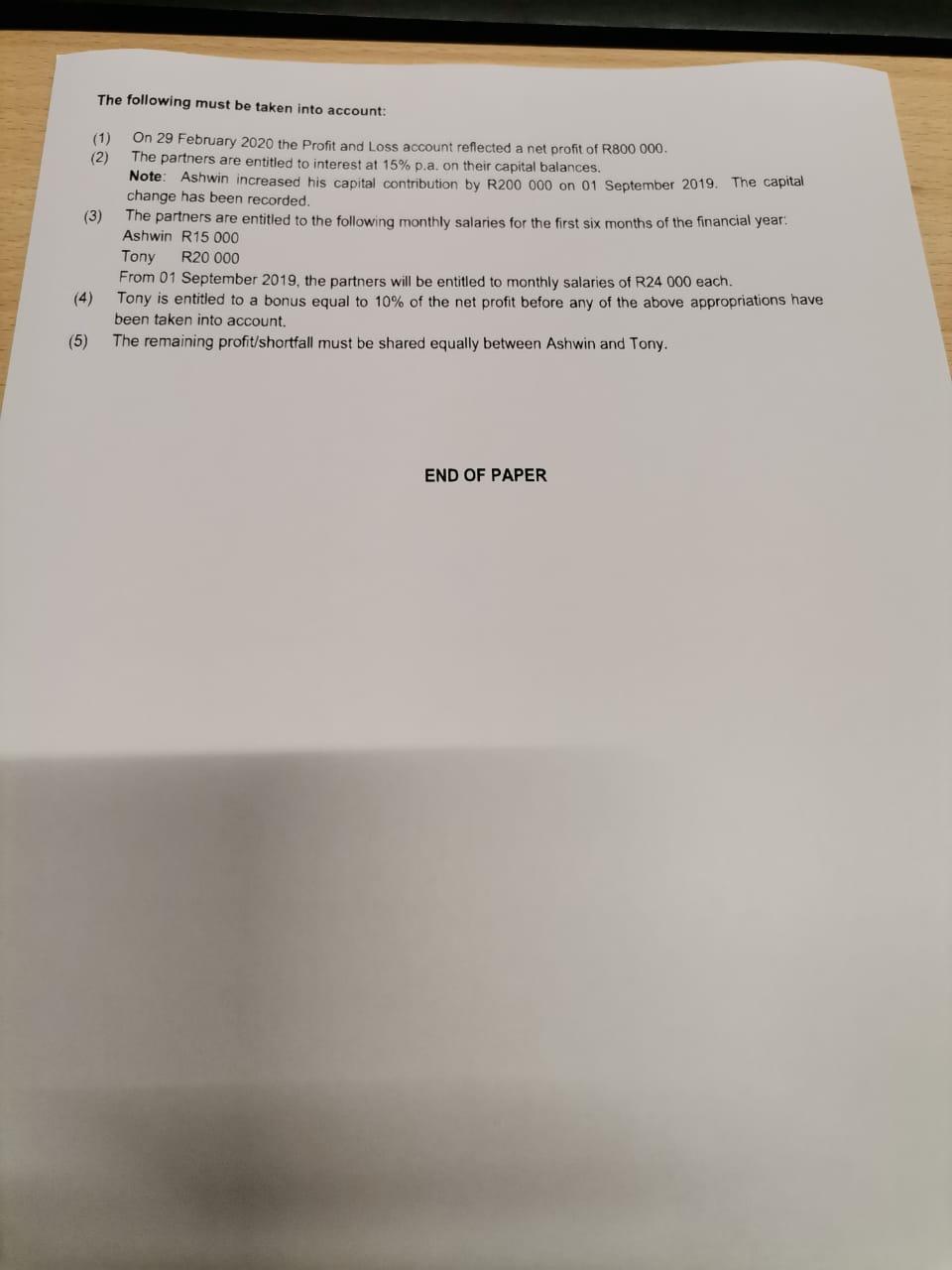 prepare the Statement of Changes in Equity of Ashton Traders for the