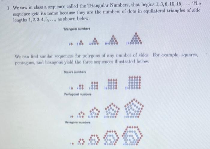 java programming language We saw in class a sequence called the Triangular