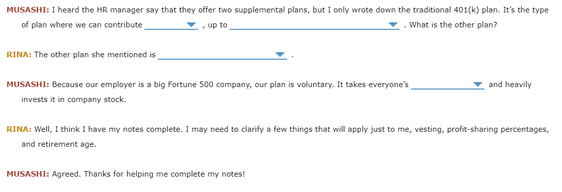 six / three 3.) noncontributory / contributory 4.) paid by company /