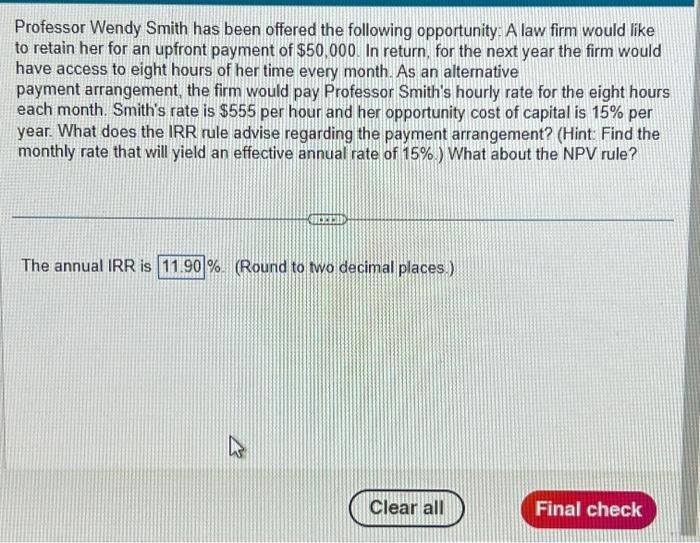 please answer both questions and explain. i will rate! Professor Wendy Smith
