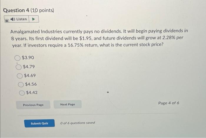  Amalgamated Industries currently pays no dividends. It will begin paying dividends