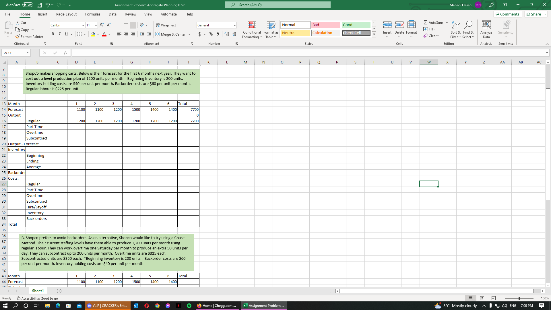  B. Shopco prefers to avoid backorders. As an alternative, Shopco would