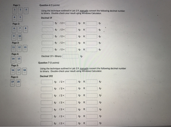 Page 1: Question 6 (5 points) Using the technique outlined in