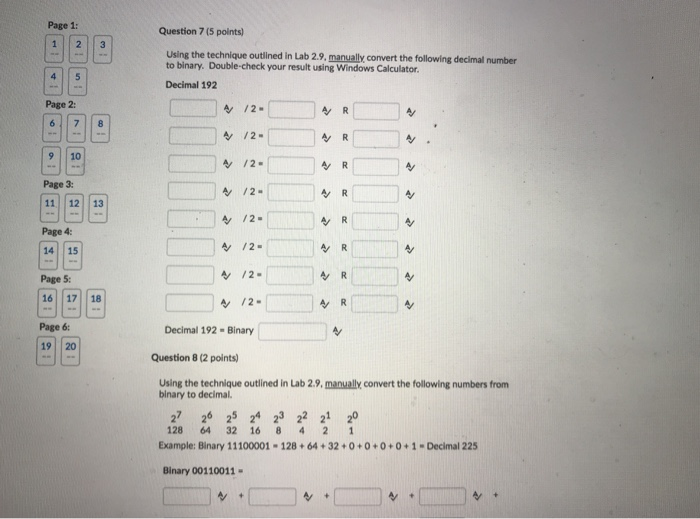Lab 2.9, manually convert the following decimal number to binary. Double-check your