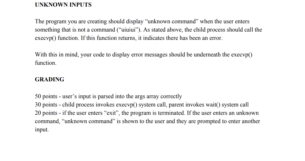 be created that will then execute the command. After the command is