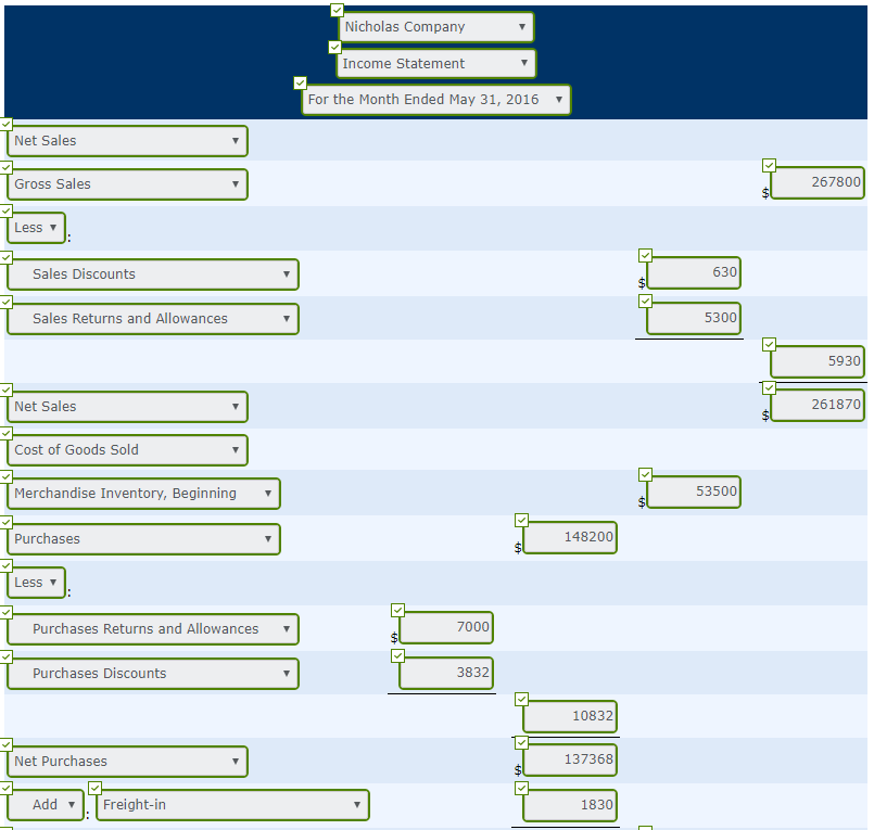 Please help solve the boxes that are NOT checked with a green