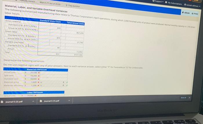  Correct Sappor My Subscriptions Mark 579 of 20.00 Material, Labor, and