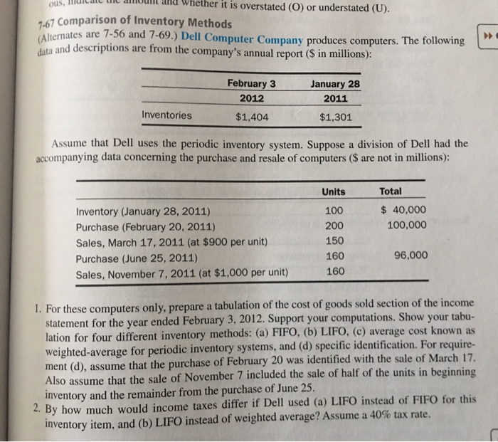  OUS, hether it is overstated (O) or understated (U). 7.67 Comparison