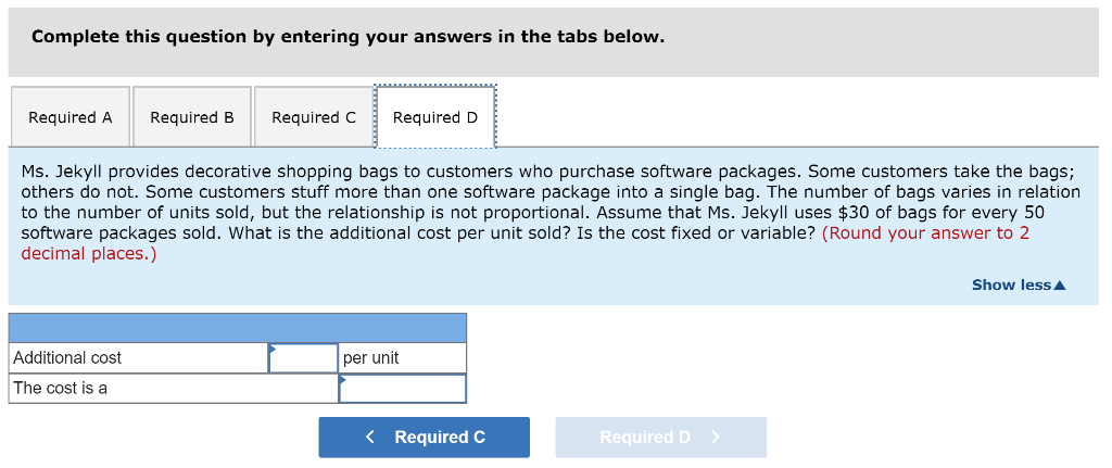 shows, selling an accounting software package, Abacus. She purchases the package from