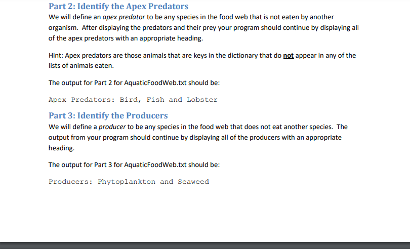 food webs. In order to do this you will need to load