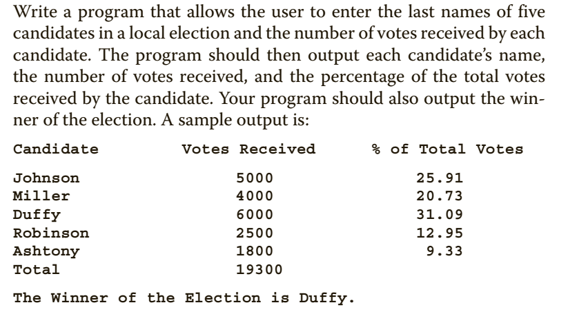 Write a program that allows the user to enter the last names