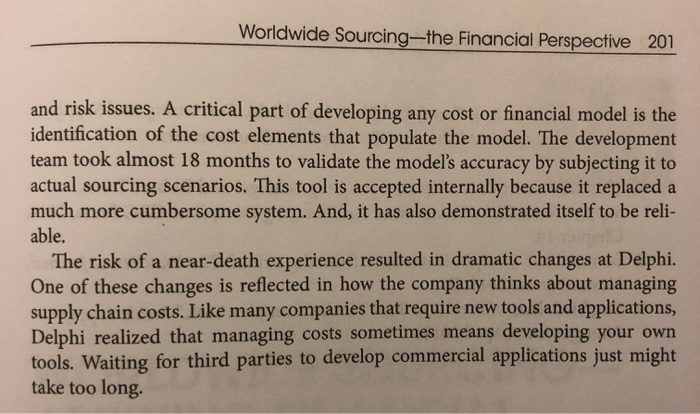 a total cost model so important at Delphi? TOTAL COST MODELING AT