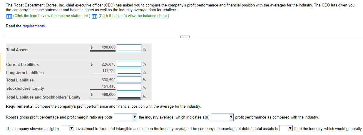 CEO has given you the company's income statement and balance sheet as