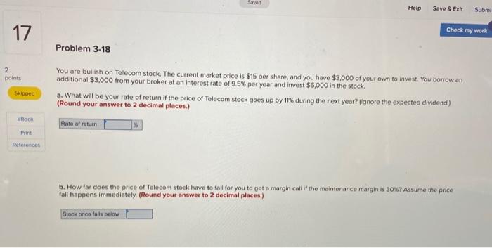  Saved Help Save & Exit Subm 17. Check my work Problem