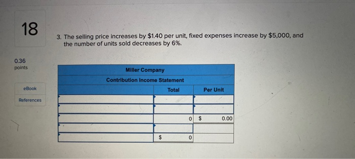 190,000 5.00 References $3.00 Contribution margin Fixed expenses 114,000 42,000 Net operating