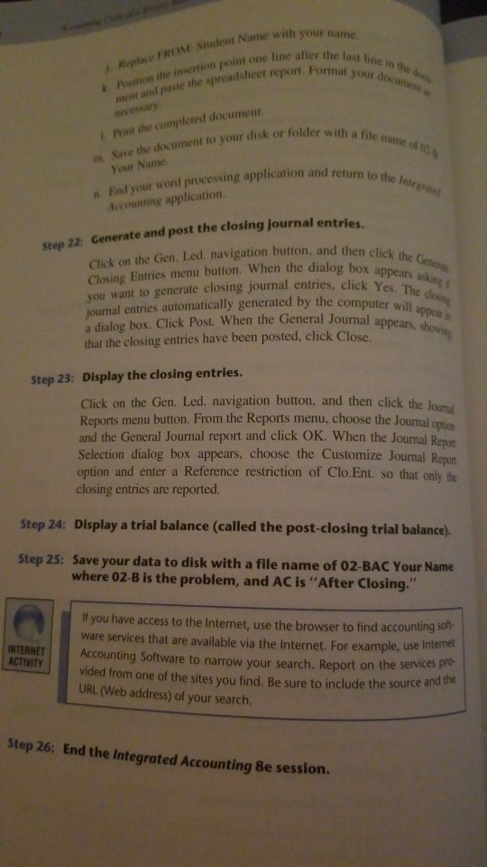 reconcillation report. 2o: Save your data file (with a file name of