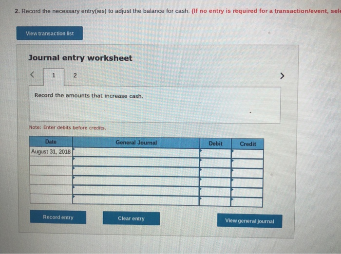 August 31, 2018, the general ledger of The Dean Acting Academy shows