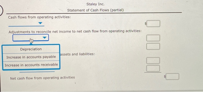 equipment Increase in accounts receivable $465,400 68,100 29,900 21,700 Increase in accounts