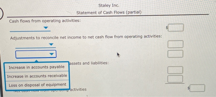 payable 12,700 Prepare the Cash Flows from Operating Activities section of the