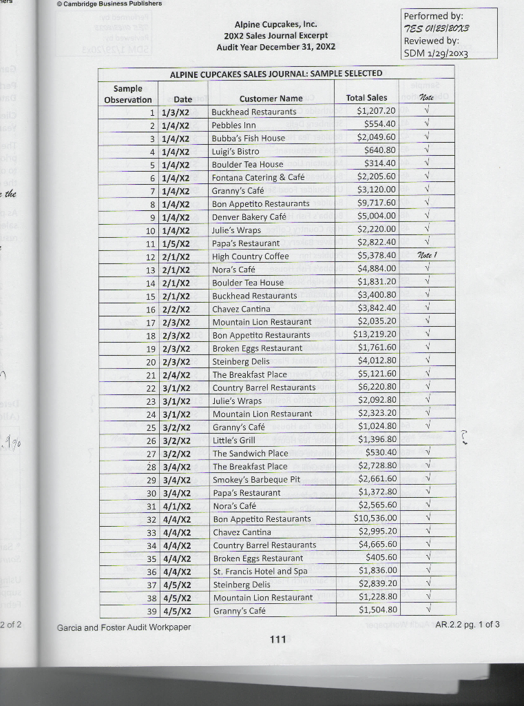 the Garcia and Foster Audit Plan. 13. Based on your review of